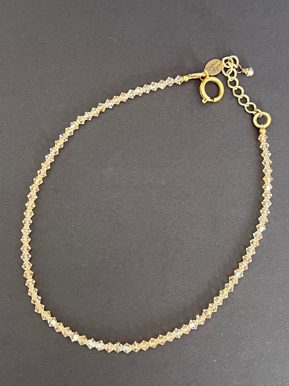 Victoria Lynn Sparkling Crystal Choker Necklace in Champagne Gold